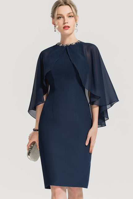 Robe Moulante Soirée Bleu Marine - gallery 2