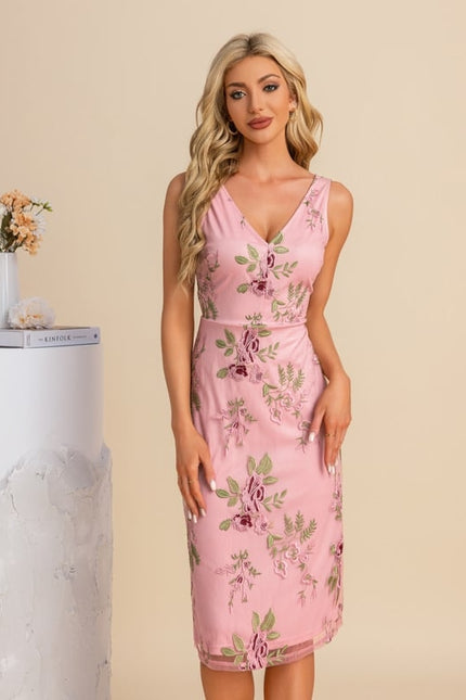 Robe Moulante Fleurie Beige - gallery 8