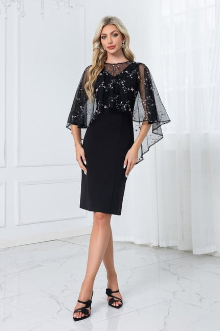 Robe Moulante Midi À Manches Fluides - gallery 4