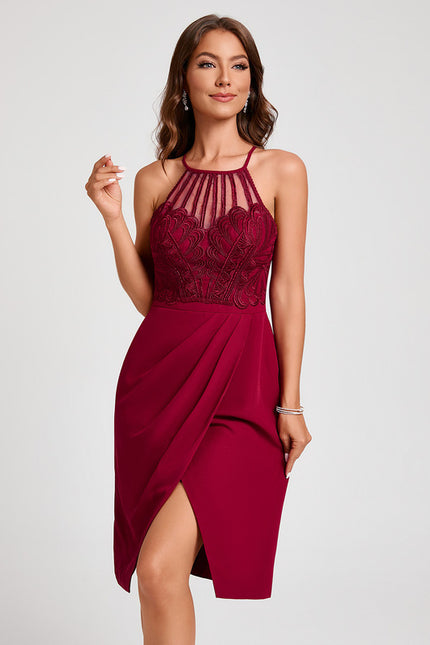 Robe Moulante Évasée Marine - gallery 5