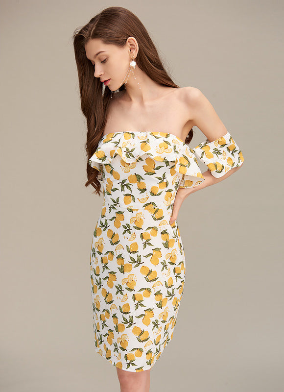 Robe Moulante Estivale Citronnée - gallery 4