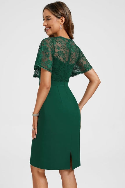Robe Moulante Vert Émeraude Dentelle - gallery 5
