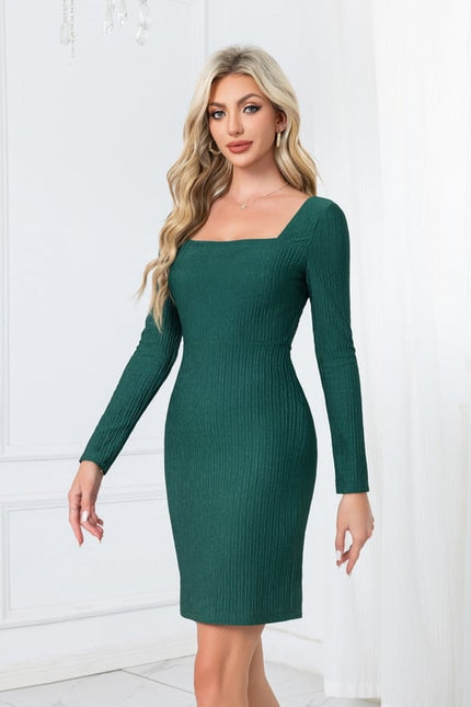 Robe Moulante Col Carré - gallery 5