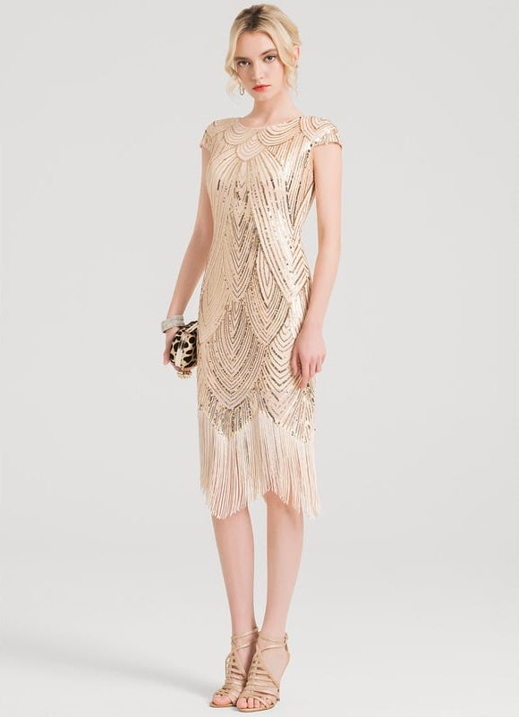 Robe Moulante Paillette Doré - gallery 2