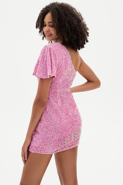 Robe Courte Moulante Paillette - gallery 2