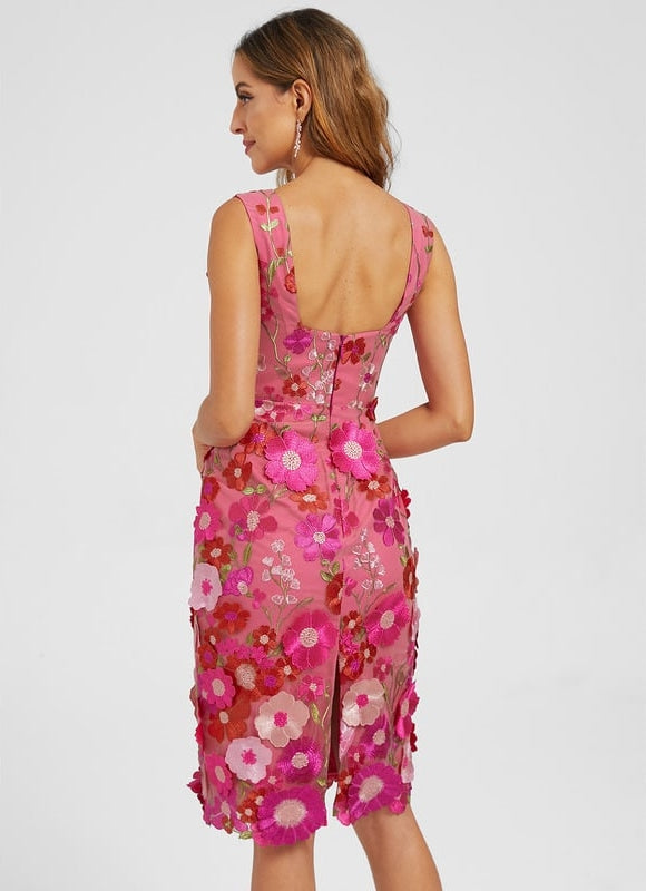 Robe Moulante Florale Rose - gallery 5
