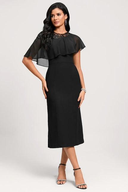 Robe Moulante Noire Fluide - gallery 2