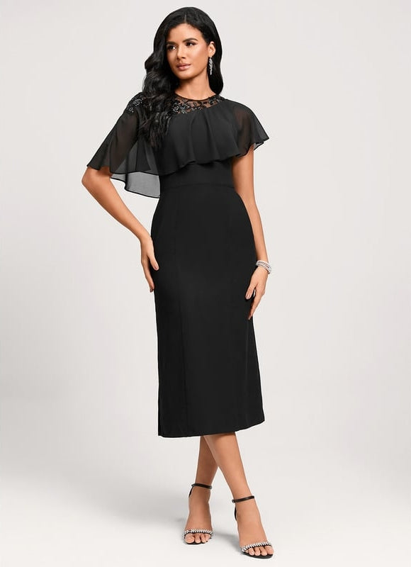 Robe Moulante Noire Fluide - gallery 2