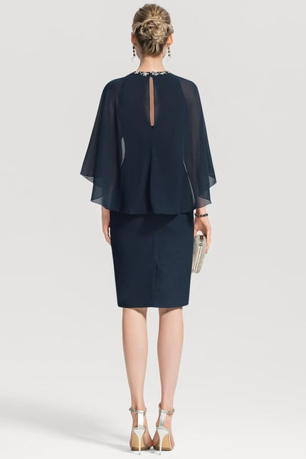Robe Moulante Soirée Bleu Marine - gallery 1