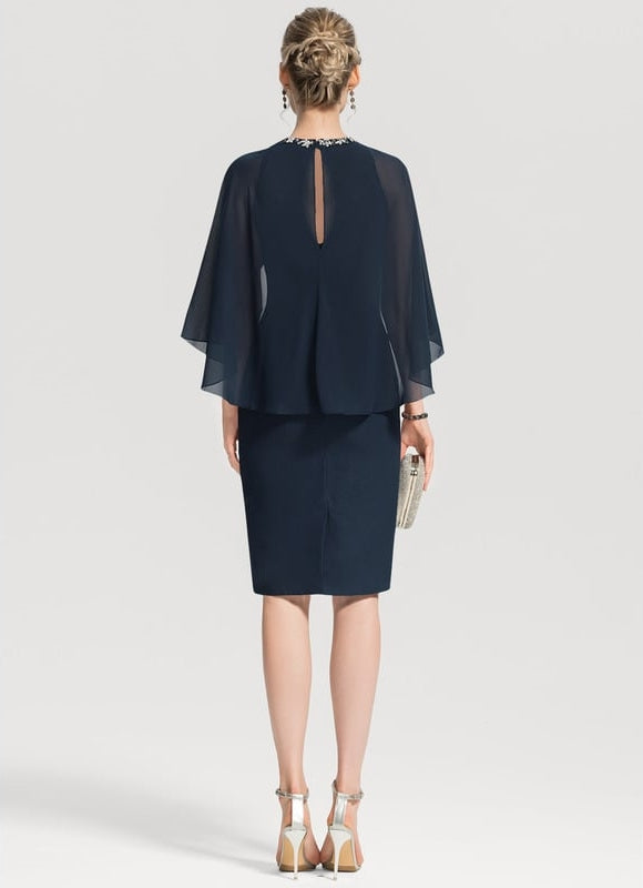 Robe Moulante Soirée Bleu Marine - gallery 1