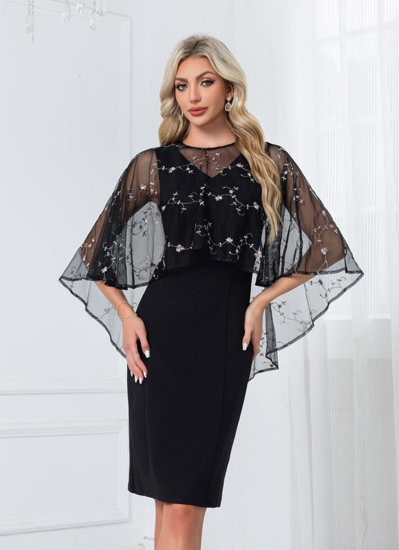 Robe Moulante Midi À Manches Fluides - gallery 6
