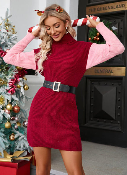 Robe Pull Moulante Col Roulé