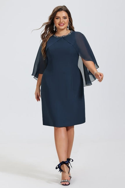 Robe Moulante Soirée Bleu Marine - gallery 8