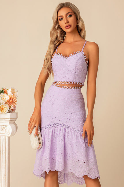 Robe Moulante Lilas Brodée - gallery 4