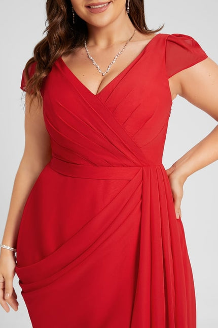 Robe Moulante Fluide Rouge - gallery 8