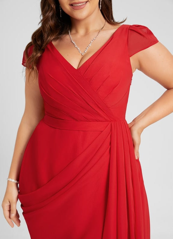 Robe Moulante Fluide Rouge - gallery 8