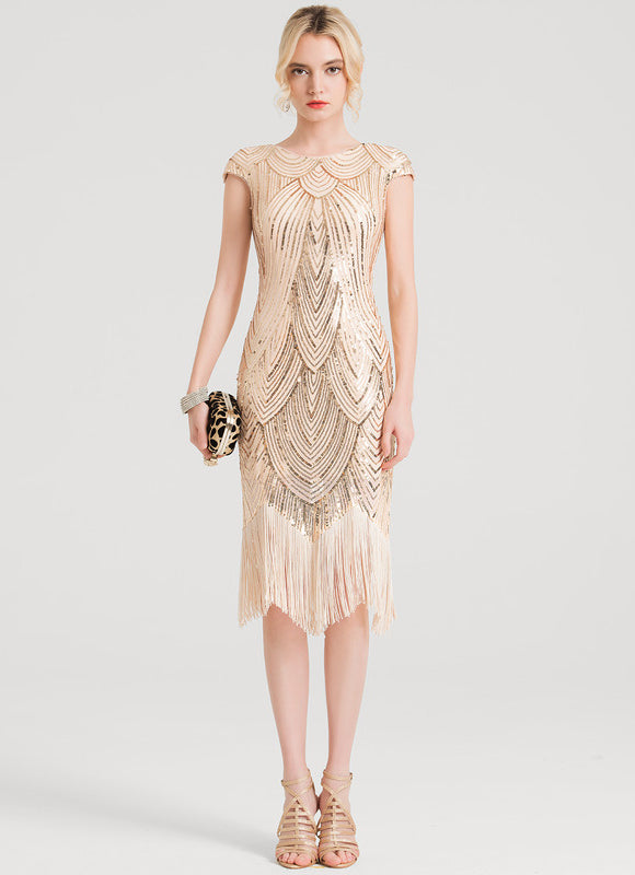 Robe Moulante Paillette Doré - gallery 1