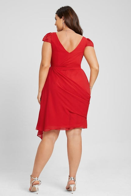 Robe Moulante Fluide Rouge - gallery 9