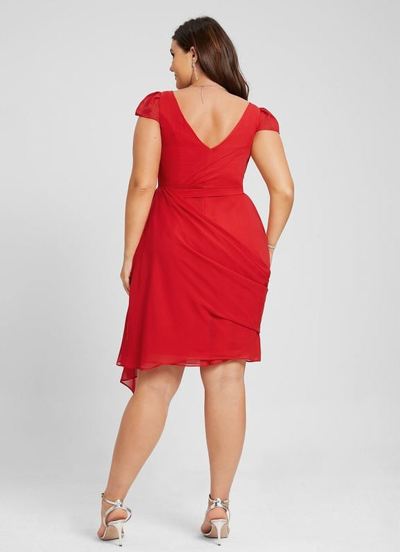 Robe Moulante Fluide Rouge - gallery 9