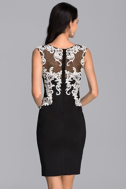 Robe Moulante Noire Brodée - gallery 3
