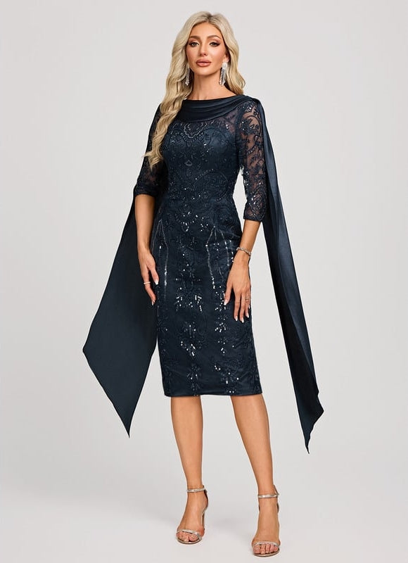 Robe Moulante Col Bateau - gallery 1