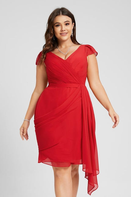 Robe Moulante Fluide Rouge - gallery 4