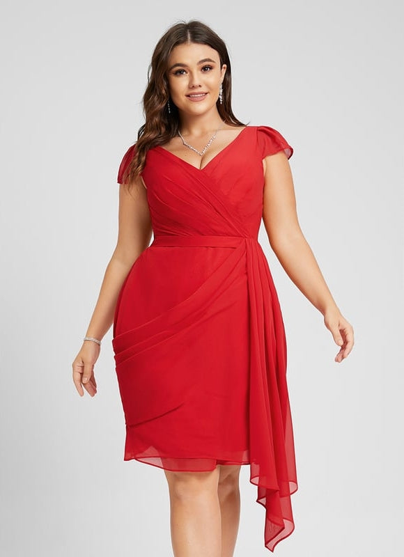 Robe Moulante Fluide Rouge - gallery 4