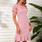 Robe Moulante Rose À Volants