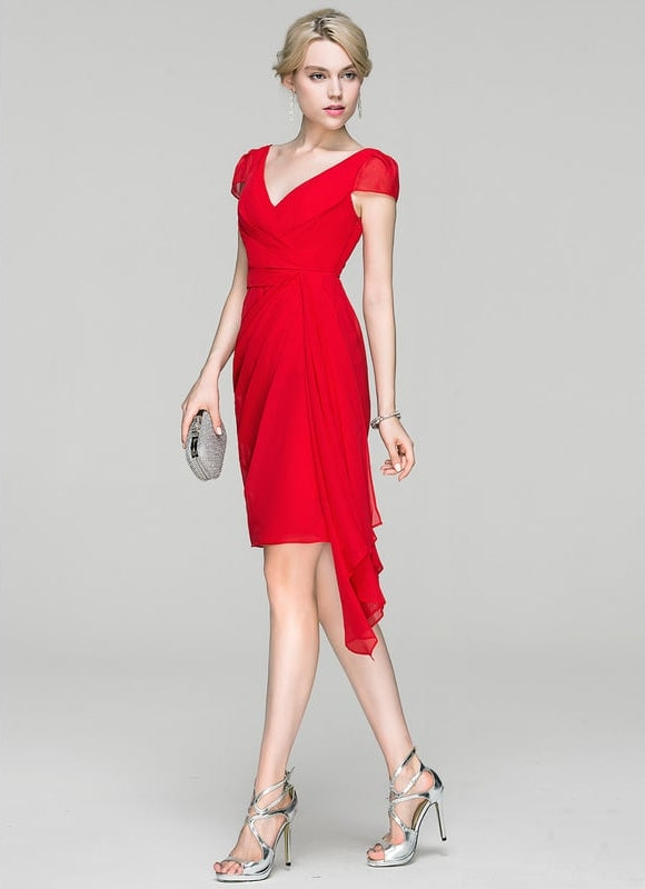 Robe Moulante Fluide Rouge - gallery 1