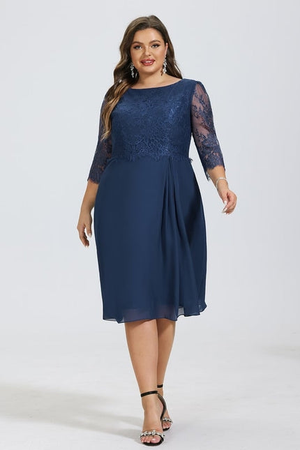 Robe Moulante Cocktail En Dentelle - gallery 8