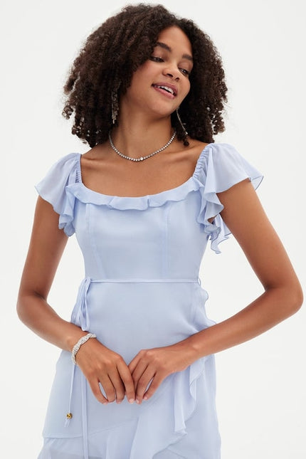 Robe Moulante Légère À Volants - gallery 4