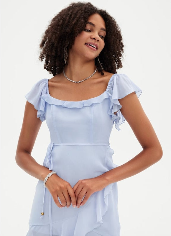 Robe Moulante Légère À Volants - gallery 4