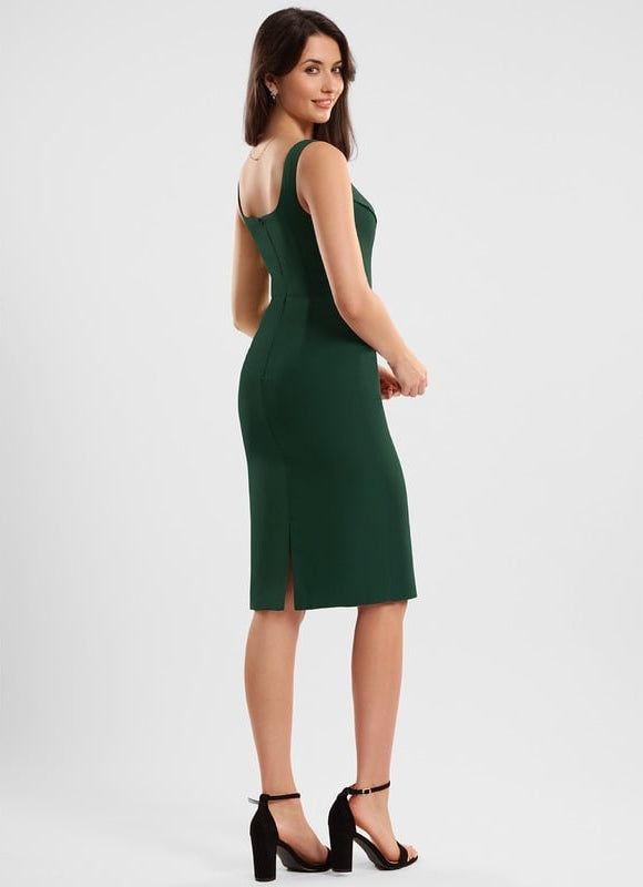Robe Moulante Ajustée Verte - gallery 3
