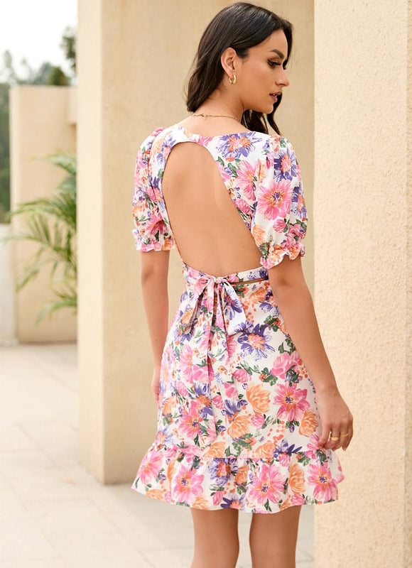 Robe Moulante Estivale À Fleurs - gallery 1