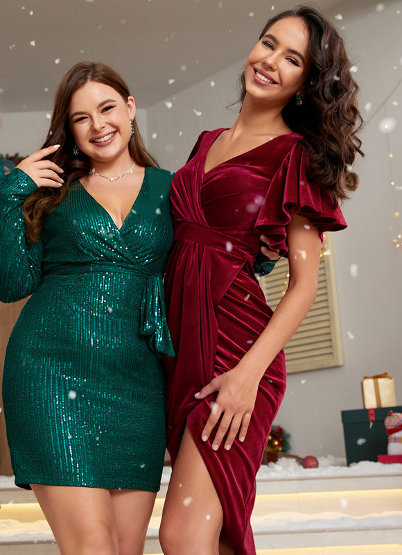 Robe Moulante Velours Évasée - gallery 5