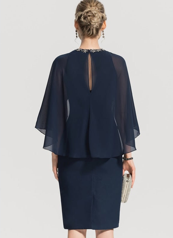 Robe Moulante Soirée Bleu Marine - gallery 4