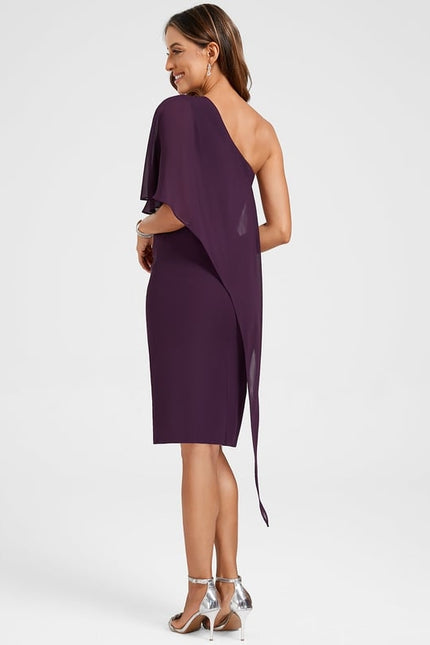 Robe Moulante Asymétrique Plumée - gallery 7