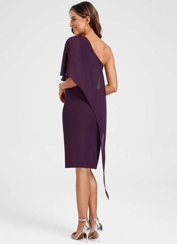 Robe Moulante Asymétrique Plumée - gallery 7