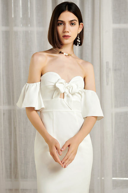 Robe Moulante Épaule Dénudée Satinée - gallery 2