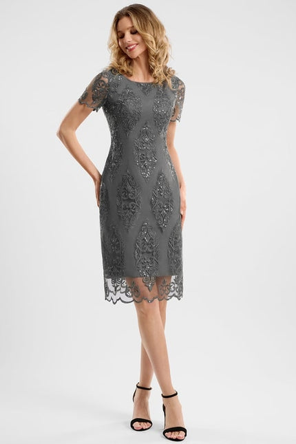 Robe Moulante Élégante Grise - gallery 3