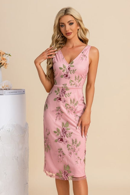 Robe Moulante Fleurie Beige - gallery 6