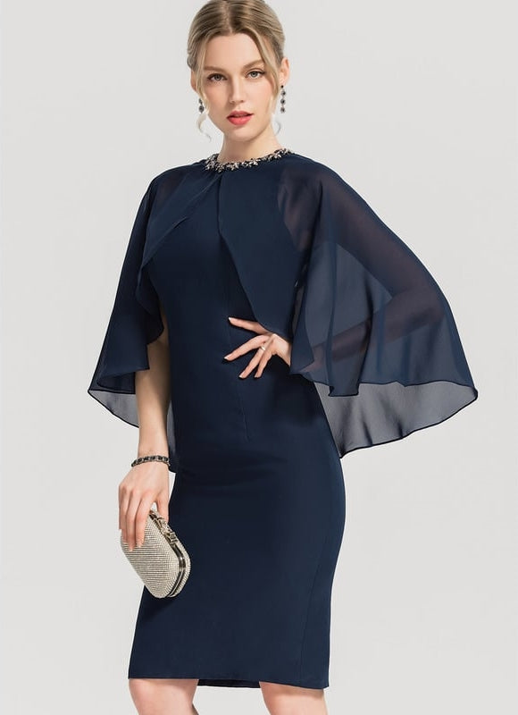Robe Moulante Soirée Bleu Marine - gallery 3