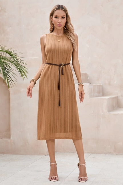 Robe Moulante Avec Ceinture - gallery 3