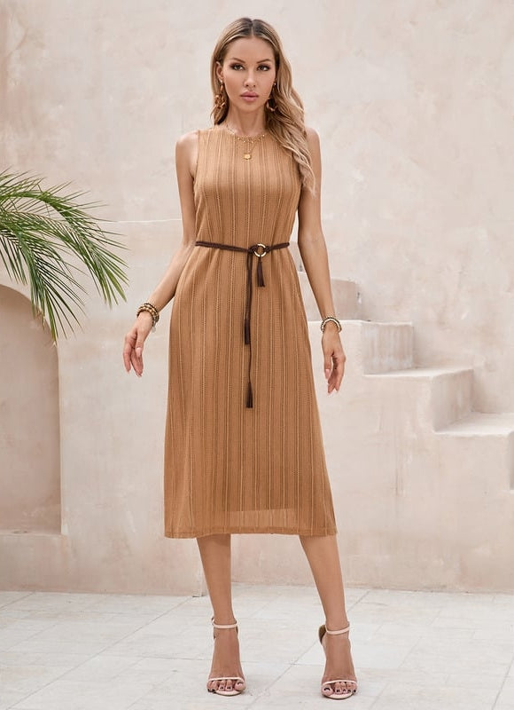 Robe Moulante Avec Ceinture - gallery 3