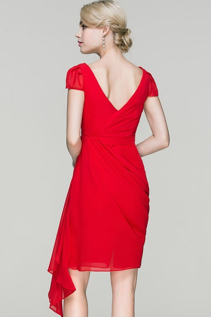 Robe Moulante Fluide Rouge - gallery 3
