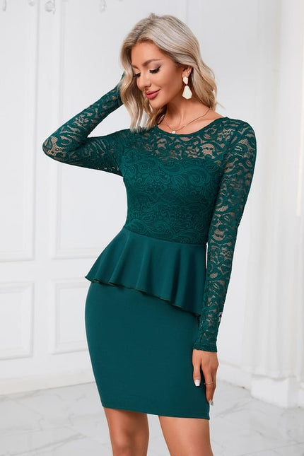 Robe Moulante Dentelle Émeraude