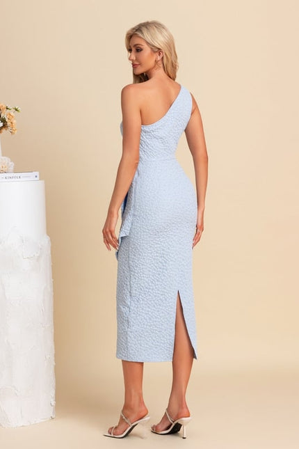 Robe Moulante Asymétrique Texturée - gallery 2