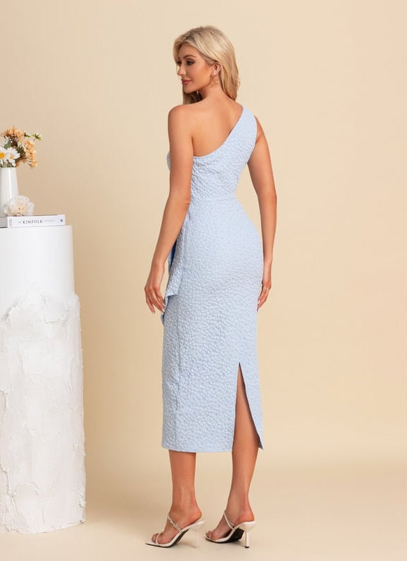 Robe Moulante Asymétrique Texturée - gallery 2