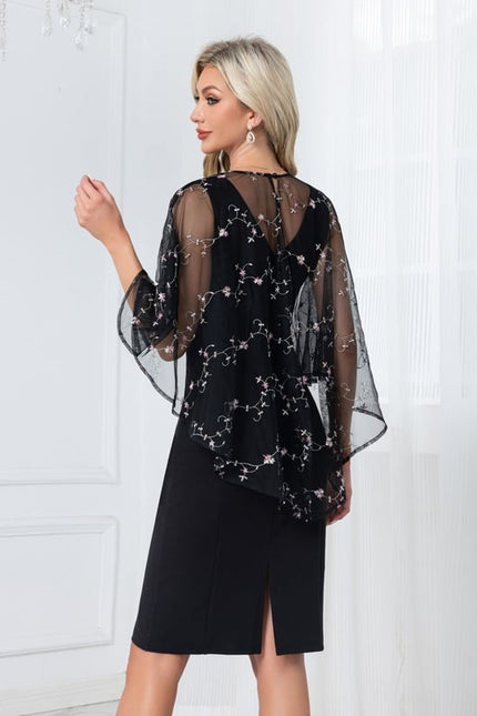 Robe Moulante Midi À Manches Fluides - gallery 1