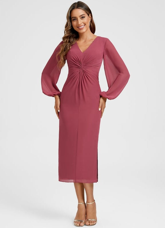Robe Moulante Mousseline Froncée